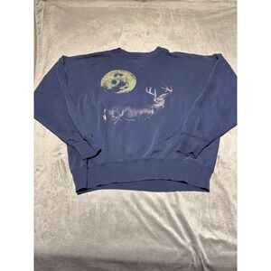 Timber Creek Mens Size XXL Blue Long Sleeve Crewneck Shirt Wear Fading Stain